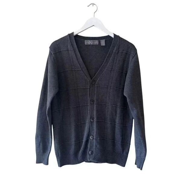 Oscar De La Renta Mens  Classic Quiet Luxury Charcoal Gray Grandpa SZ S #2311 - Picture 2 of 11